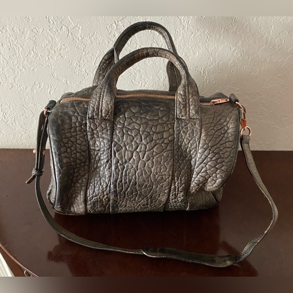 Alexander Wang Bag Large Rocco Smoke Pebbled Distressed Leather $1295 - Picture 1 of 10